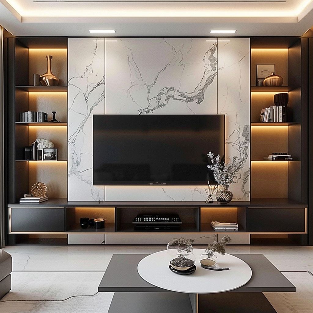 Modern TV stand with backlight